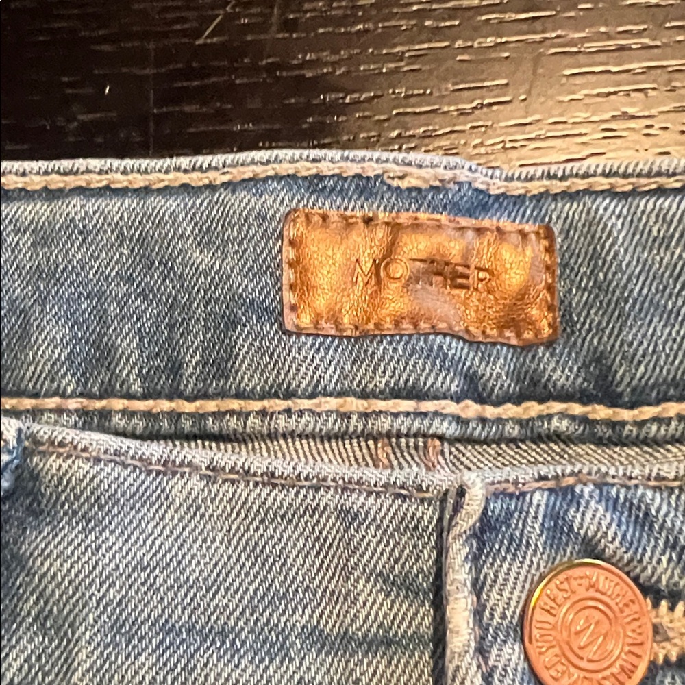 MOTHER Light Blue Ankle Crop Jeans - Picture 2 of 8